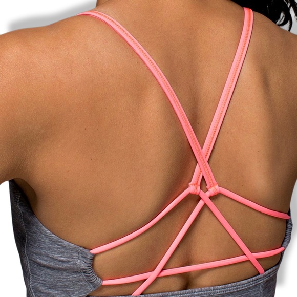 LULULEMON Dancing Warrior Tank in‎ Heathered Slate/Grapefruit - Picture 3 of 7